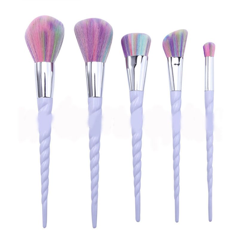 Unicorn Makeup Brushes Sett Pretty Eyeshadow Blending Foundation Powder Blush 5 Stk 10 Stk