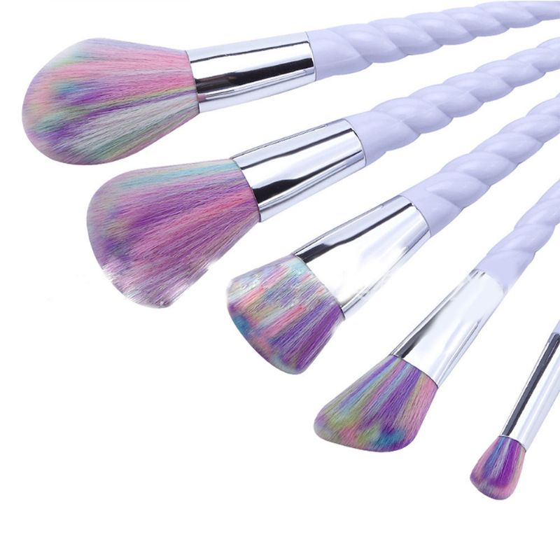 Unicorn Makeup Brushes Sett Pretty Eyeshadow Blending Foundation Powder Blush 5 Stk 10 Stk