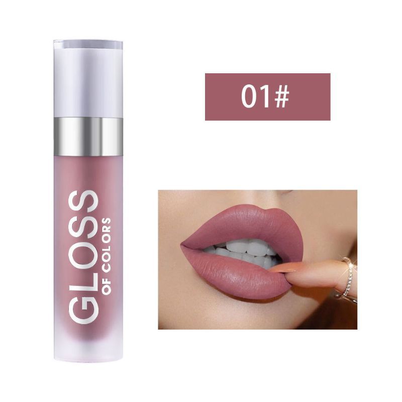 Velvet Matte Langvarig Lip Glaze Pearlescent Glitter Lip Gloss Anti-stick Cup Flytende Lipstick