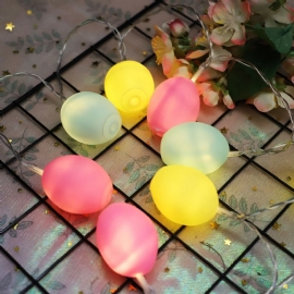 Delikat Kreativ Fargerik Påskeegg Modell Vinyl Egg Led String Lights Pære Med Sikkerhetsbatteriholder