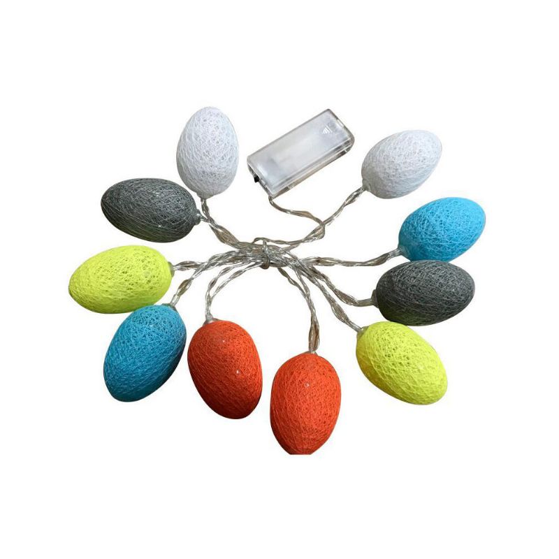 Easter Egg String Lights Bomull Tråd Batteridrevet Led Egg Lamp Home Party Dekor