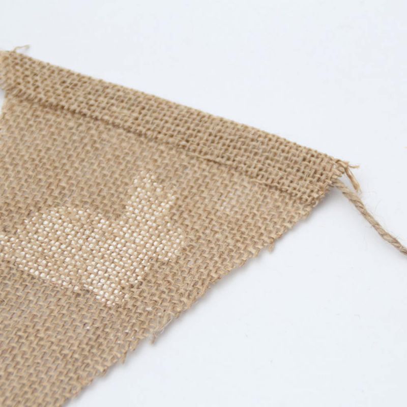 Rabbit Pattern Burlap Flags Triangle Lin Banner For Påske Eller Festivalfestdekorasjon