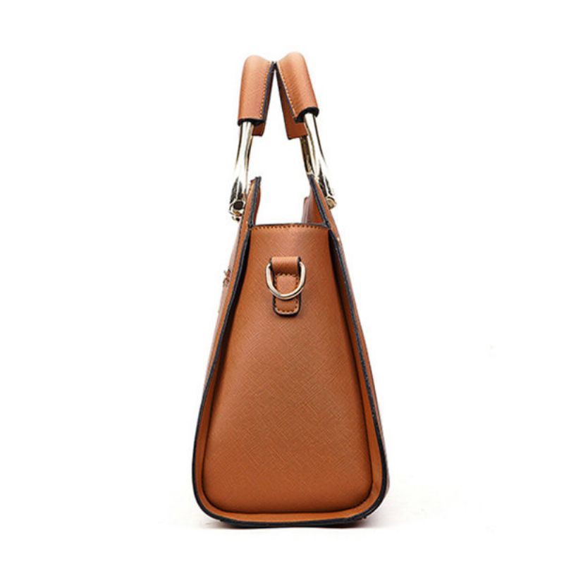 2 Stk Kvinner Pu Lær Håndveske Fritid Solid Crossbody Bag