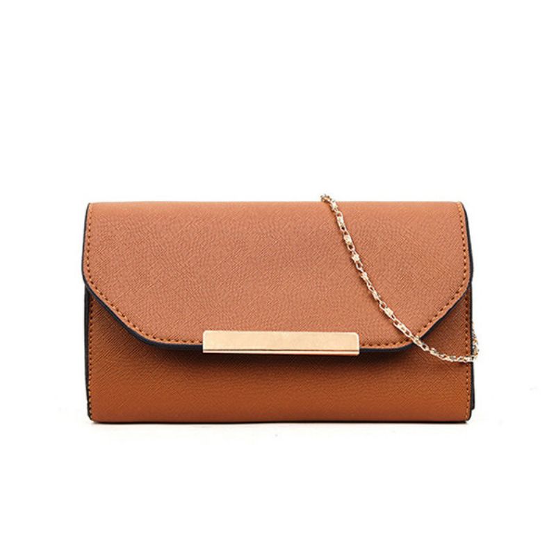 2 Stk Kvinner Pu Lær Håndveske Fritid Solid Crossbody Bag