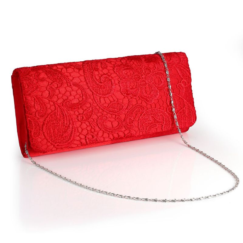 2023 Creative Lace Silke Satin Middagsbag Populær Dame Clutch Bag Brudepikeveske