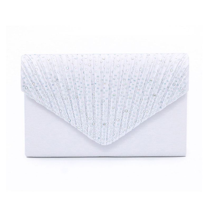 2023 Elegant Clutch Rhinestone Dekorativ Dame Kveldsskulderveske Hudvennlig Sateng Polyester Fancy Kosmetisk Håndveske For Kvinner