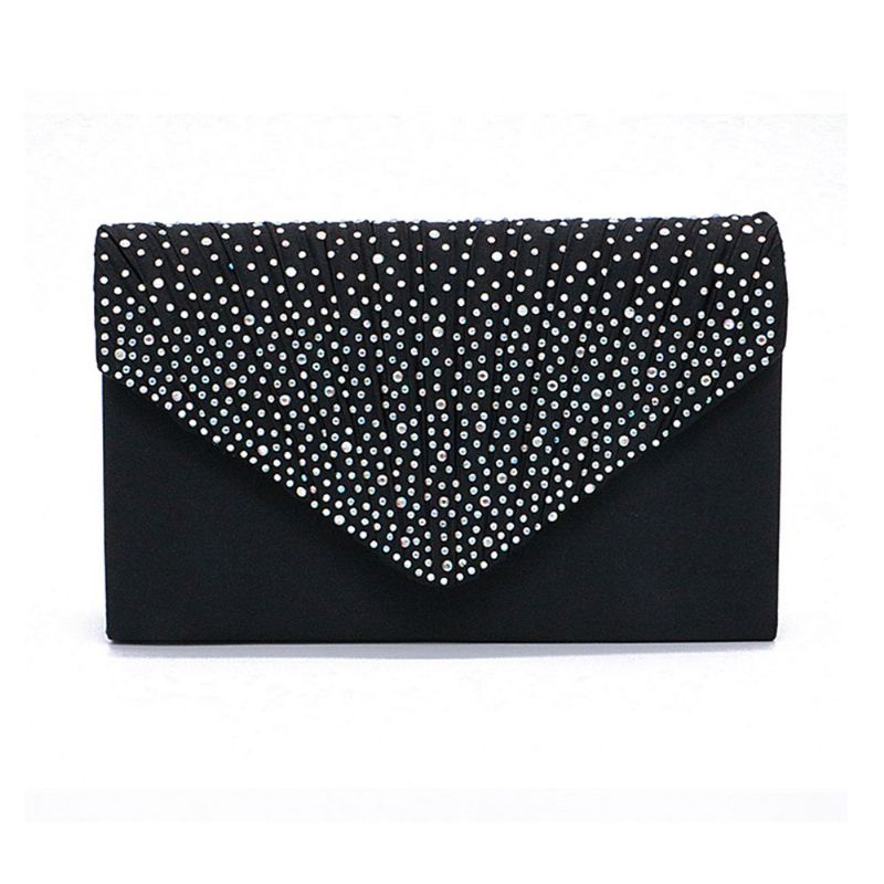 2023 Elegant Clutch Rhinestone Dekorativ Dame Kveldsskulderveske Hudvennlig Sateng Polyester Fancy Kosmetisk Håndveske For Kvinner