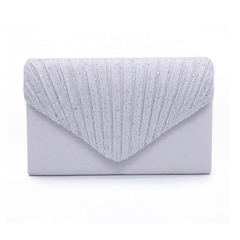 2023 Elegant Clutch Rhinestone Dekorativ Dame Kveldsskulderveske Hudvennlig Sateng Polyester Fancy Kosmetisk Håndveske For Kvinner