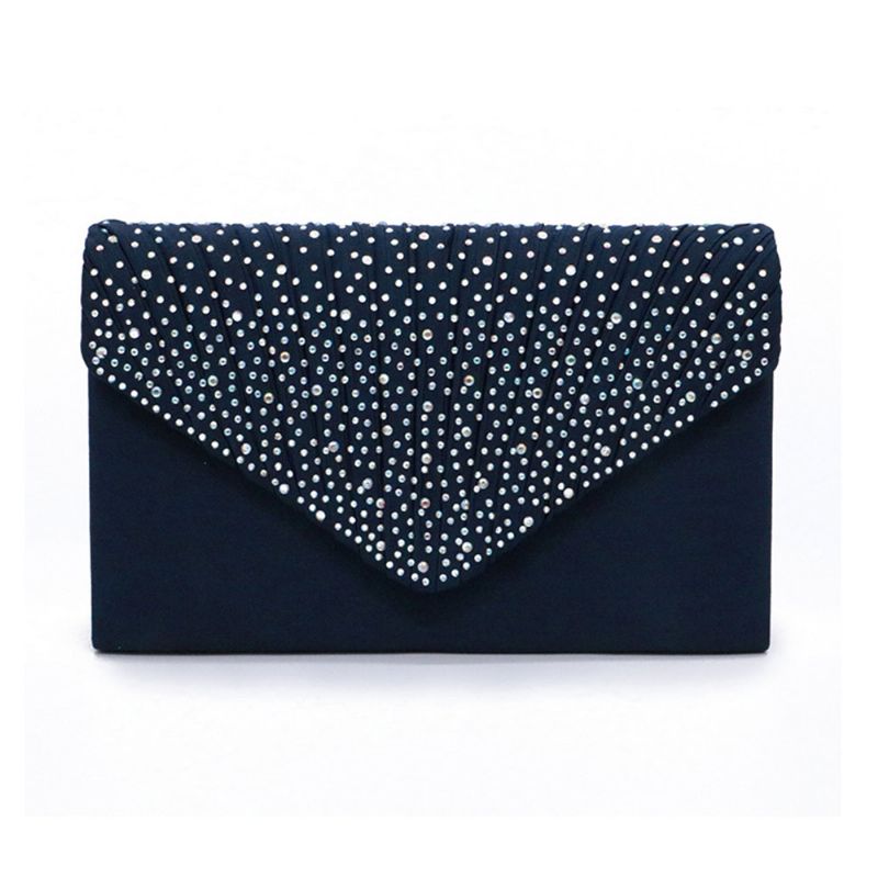 2023 Elegant Clutch Rhinestone Dekorativ Dame Kveldsskulderveske Hudvennlig Sateng Polyester Fancy Kosmetisk Håndveske For Kvinner