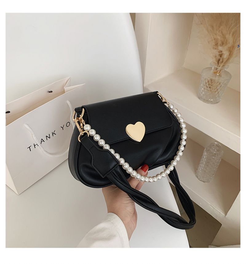 2023 Fashion Love Lock Skulderveske Liten Koreansk Pearl Messenger Bag For Jenter