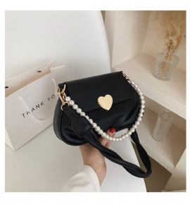 2023 Fashion Love Lock Skulderveske Liten Koreansk Pearl Messenger Bag For Jenter