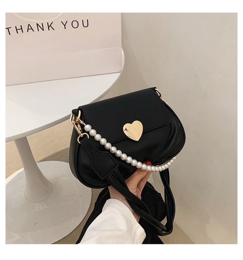 2023 Fashion Love Lock Skulderveske Liten Koreansk Pearl Messenger Bag For Jenter