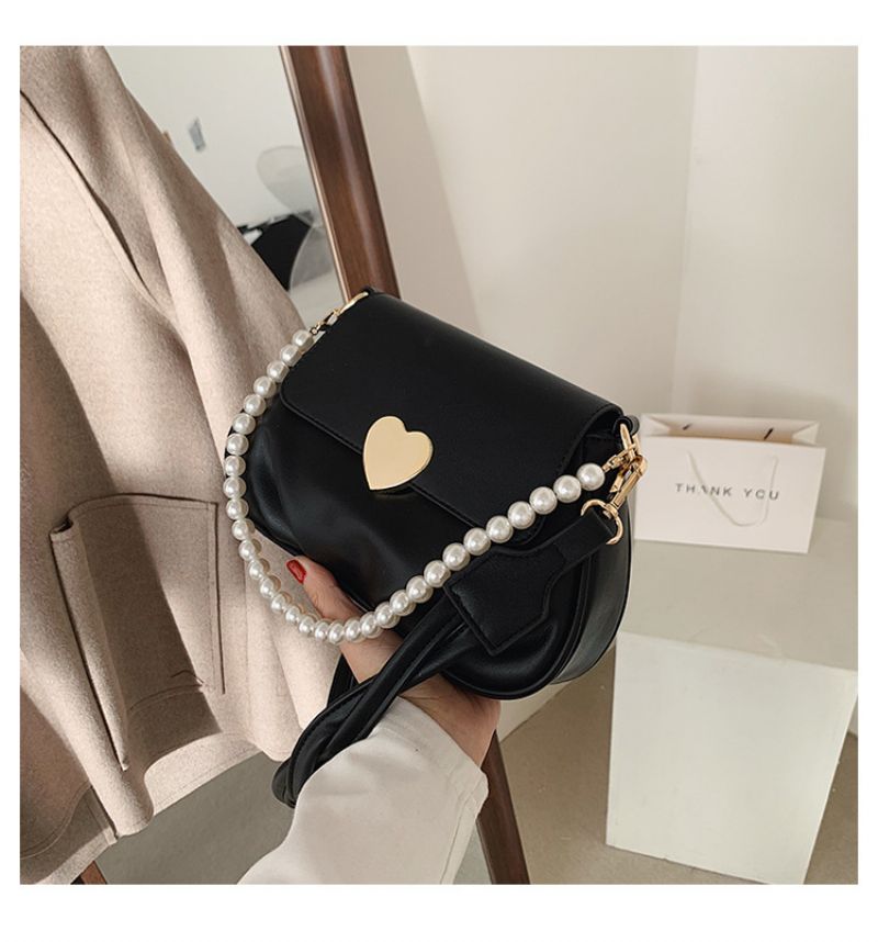 2023 Fashion Love Lock Skulderveske Liten Koreansk Pearl Messenger Bag For Jenter