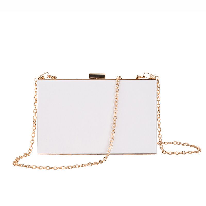 2023 Kvinne Akryl Box Transparent Messenger Mini Bankett Clutch Evening Bag