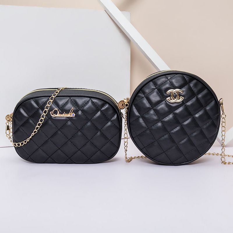 2023 New Fashion Rhombus Chain Rund Bag Skulderveske Dame Veske Mini Mobiltelefon Messenger Liten Firkantet