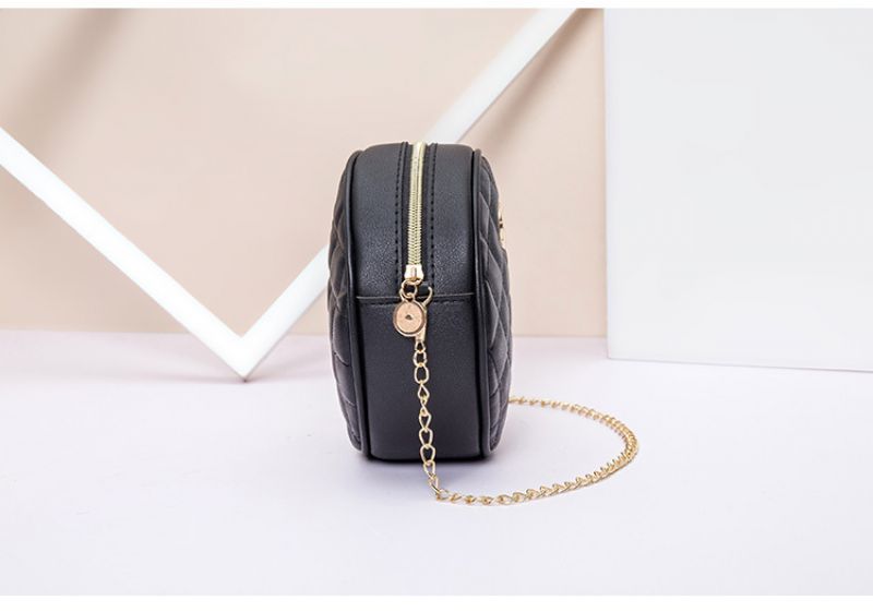 2023 New Fashion Rhombus Chain Rund Bag Skulderveske Dame Veske Mini Mobiltelefon Messenger Liten Firkantet