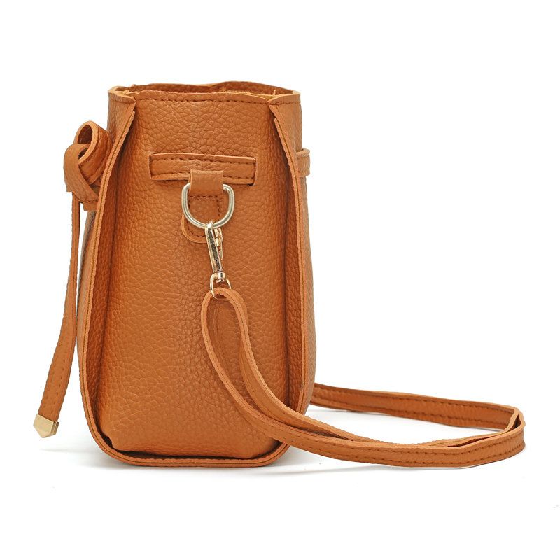 4 Stk Pu-skinn Pure Color Crossbody-veske Clutch Lommebokkortholder