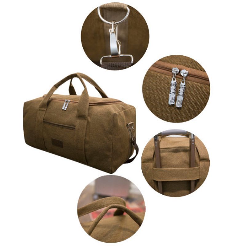 40l Big Capacity Travel Crossbody Bag Outdoor Dual-use Canvas Handbag For Men