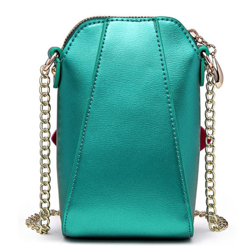 6 Tommer Mobiltelefon Pu Skinn Kvinner Nasjonal Stil Blomster Kjede Crossbody Bag Skulderveske