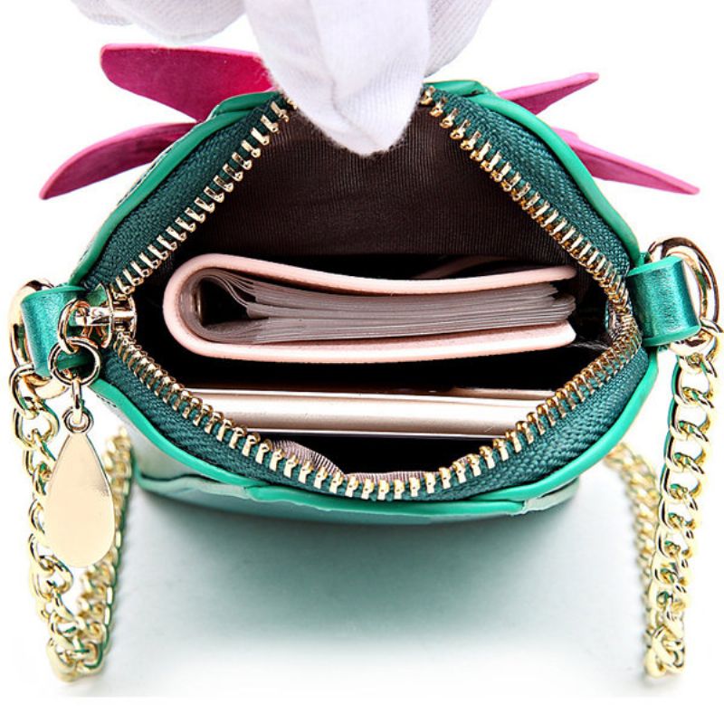 6 Tommer Mobiltelefon Pu Skinn Kvinner Nasjonal Stil Blomster Kjede Crossbody Bag Skulderveske