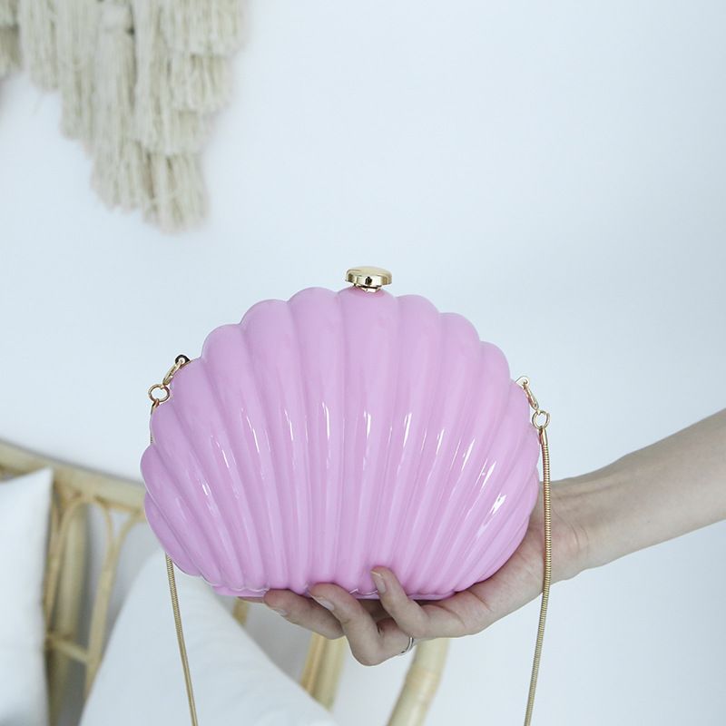 Akryl Middagspose Candy Color Shell Bag Mote Kvinnelige Clutch Bag Party Hard Box Bag