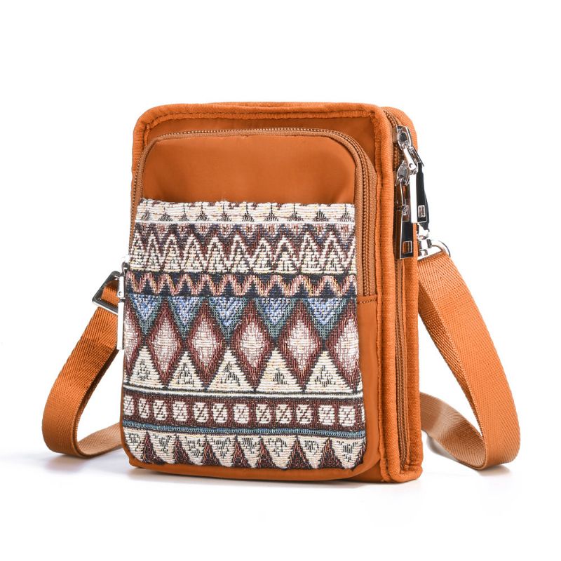 Brenice National Multi-pocket Bohemia Kortholder Mini Crossbody Vesker