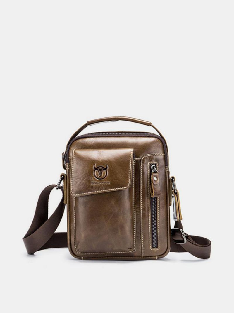 Bullcaptain Genuine Leather Business Messenger Bag Vintage Crossbody Bag For Menn