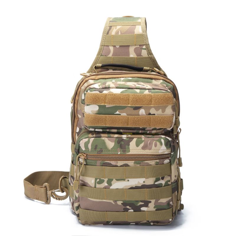 Canvas Camouflage Outdoor Travel Sling Bag Stor Kapasitet Tactical Chest Bag Crossbody Bag