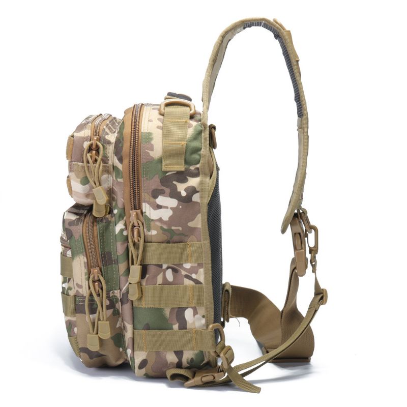 Canvas Camouflage Outdoor Travel Sling Bag Stor Kapasitet Tactical Chest Bag Crossbody Bag