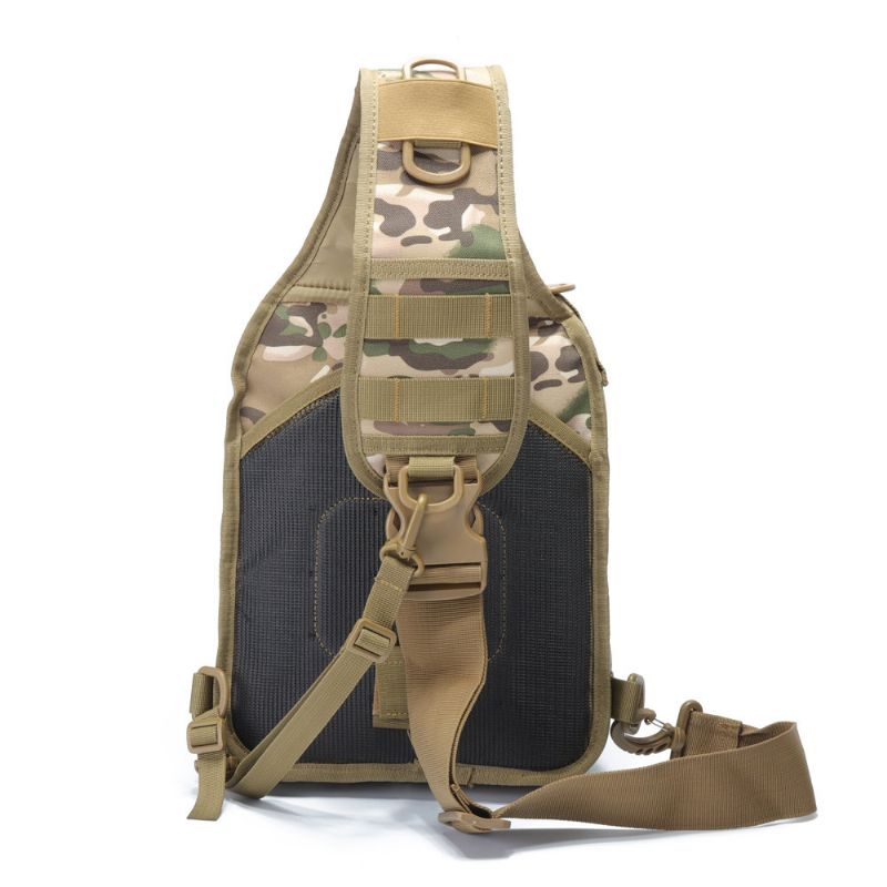 Canvas Camouflage Outdoor Travel Sling Bag Stor Kapasitet Tactical Chest Bag Crossbody Bag