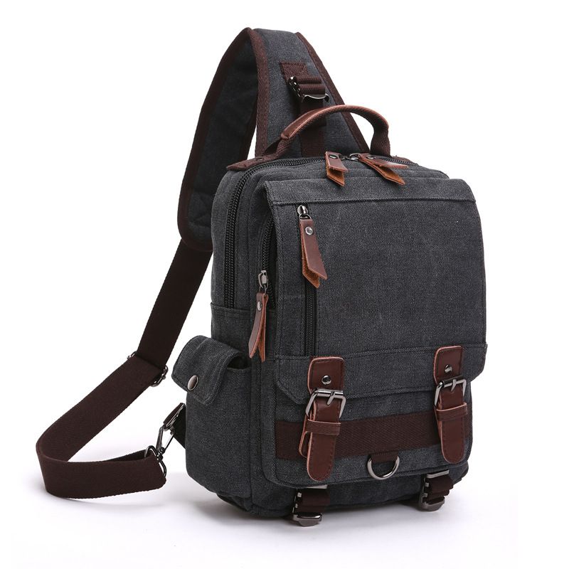 Canvas Outdoor Travel Messenger Chest Bag Ol Unisex Single Shoulder Backpack For Men