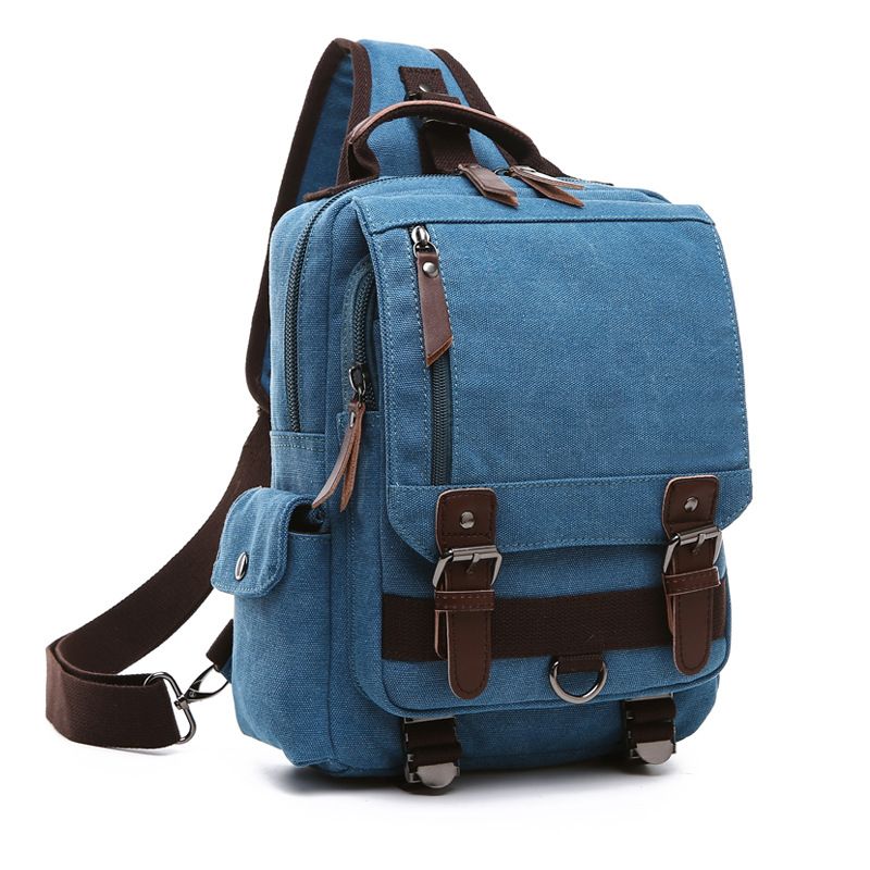 Canvas Outdoor Travel Messenger Chest Bag Ol Unisex Single Shoulder Backpack For Men