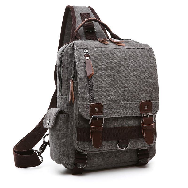 Canvas Outdoor Travel Messenger Chest Bag Ol Unisex Single Shoulder Backpack For Men