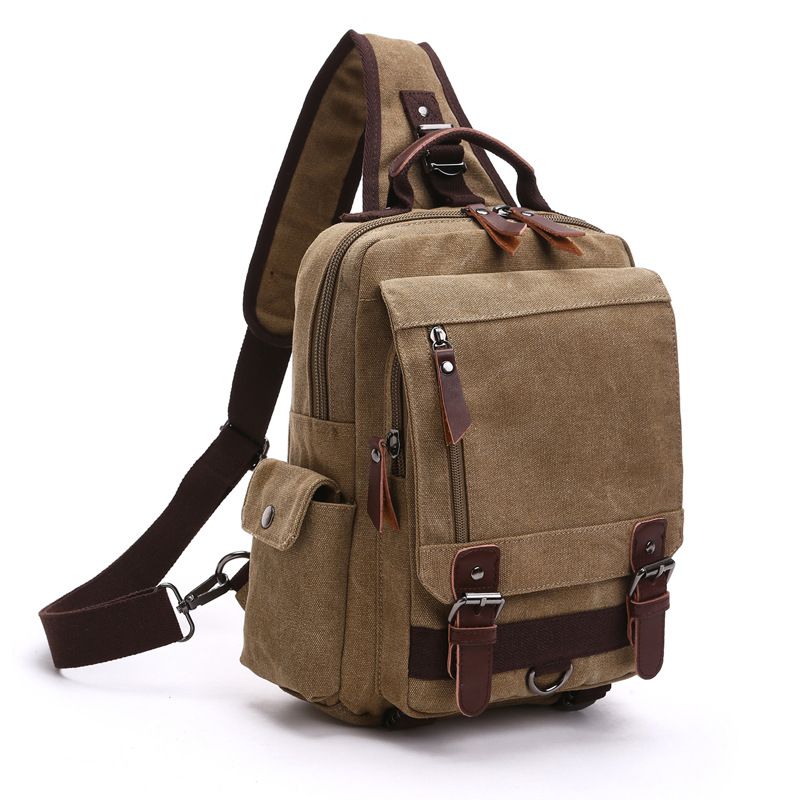 Canvas Outdoor Travel Messenger Chest Bag Ol Unisex Single Shoulder Backpack For Men