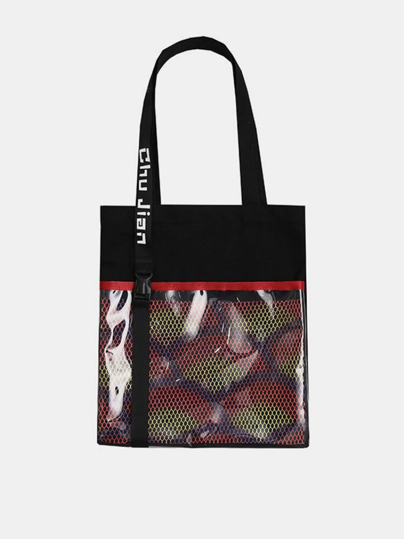 Canvas Transparent Shopping Bag Skulderveske Håndveske For Dame