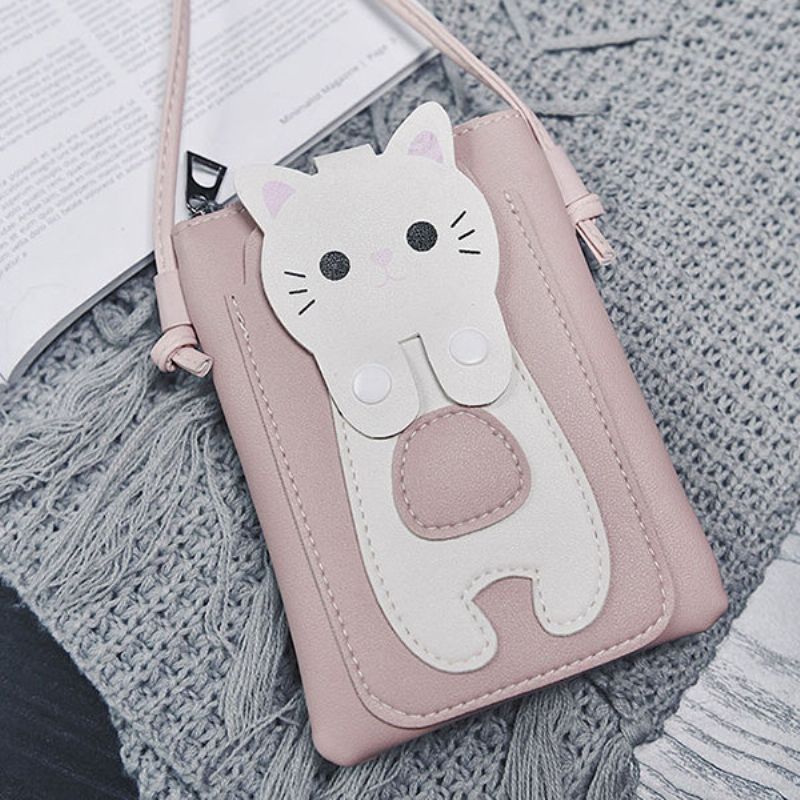 Cartoon Cat 5.5-tommers Telefonveske Skulderveske Crossbody Bags Hang Bag