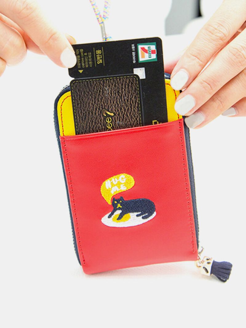 Cartoon Patchwork Lovely Style Card Holder Hang Coins Bag