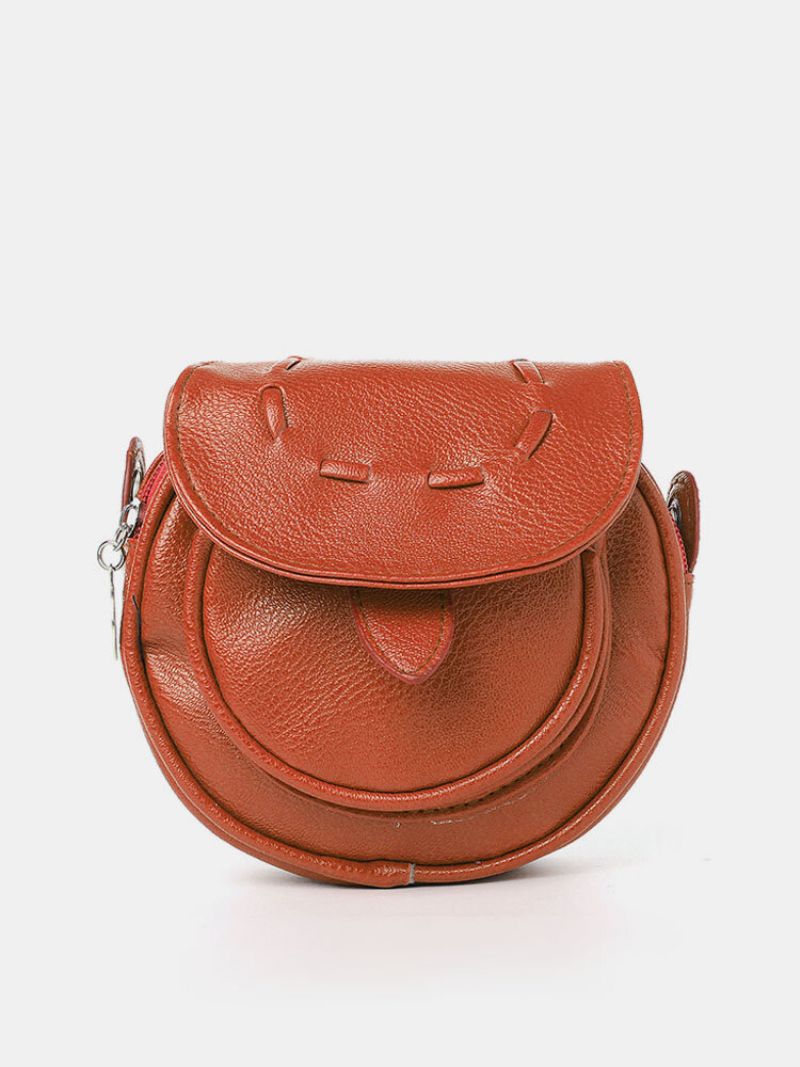 Casual Candy Color Crossbody-veske I Pu-skinn