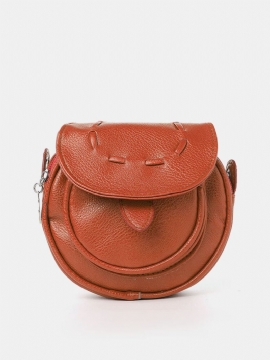 Casual Candy Color Crossbody-veske I Pu-skinn