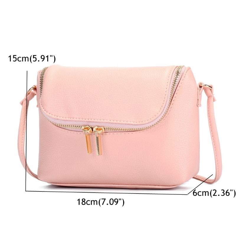 Casual Candy Color Pu-skinn 5.5 Tommers Telefonvesker Crossbody-veske Skuldervesker For Kvinner