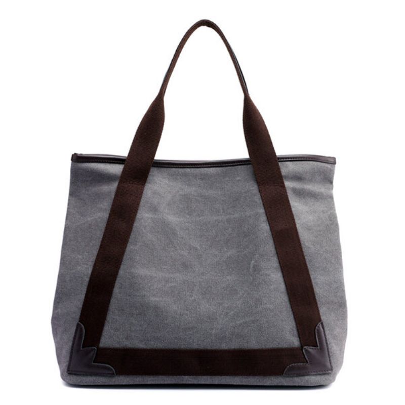 Casual Kvinner Canvas Patchwork Håndveske Skuldervesker Tote