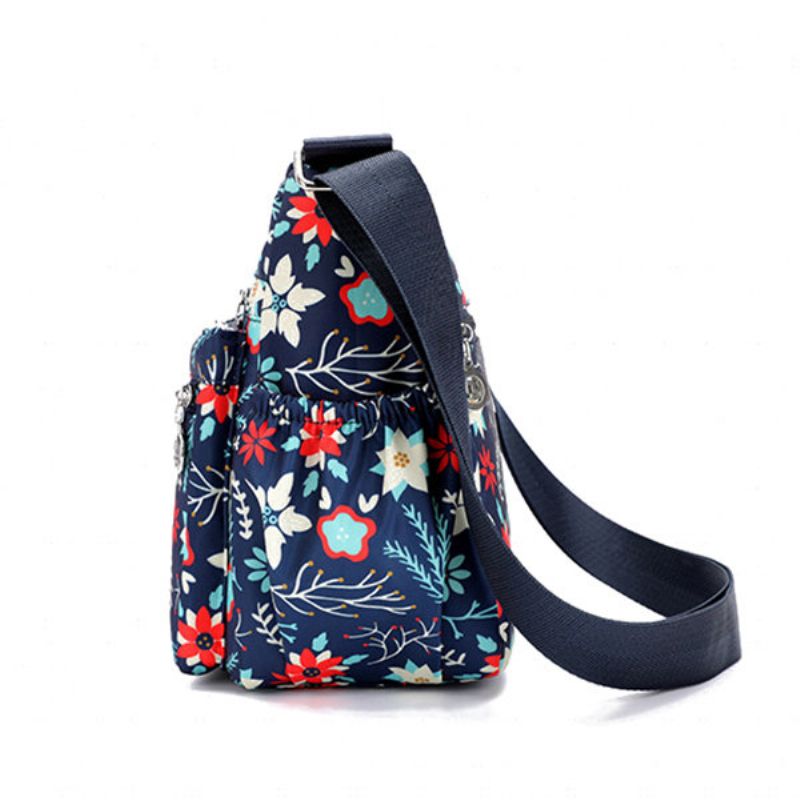 Dame Blomstermønster Vanntette Lette Skuldervesker Crossbody-vesker