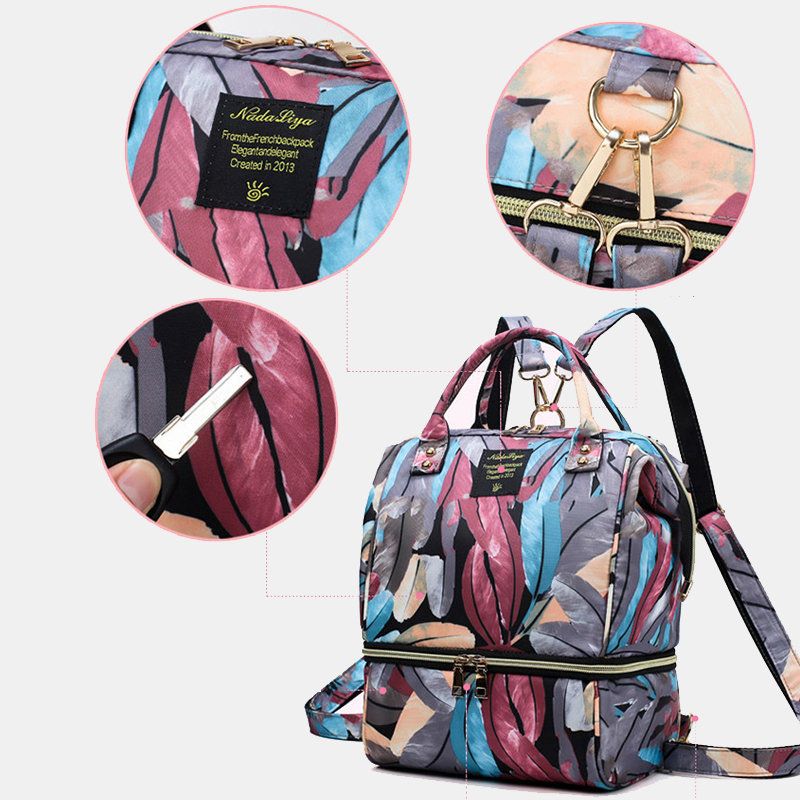 Dame Canvas Casual Mummy And Kids Patchwork Ryggsekk