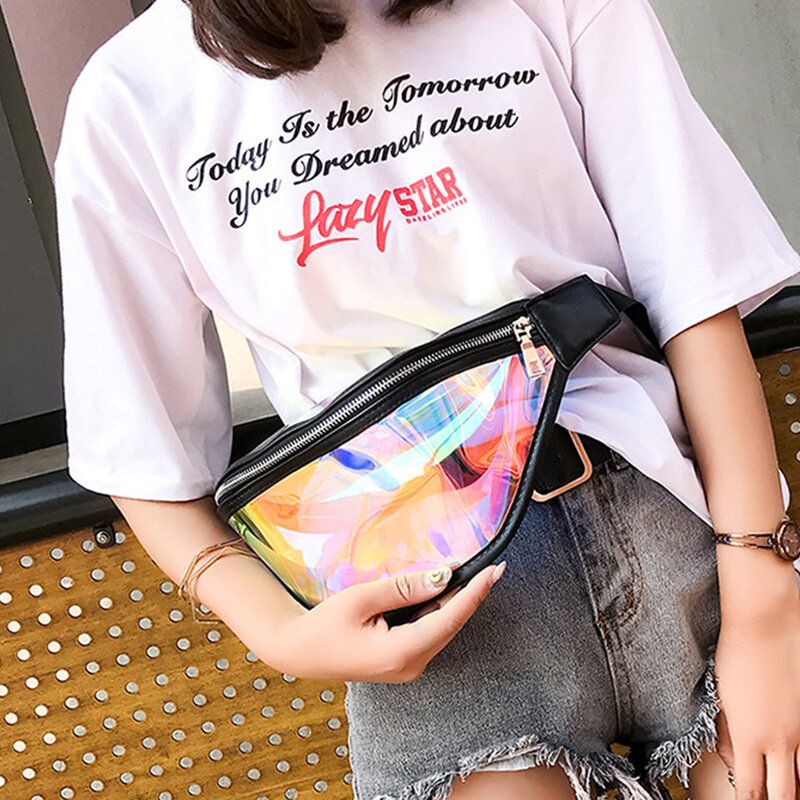 Dame Clear Transparent Waist Pack Pvc Fanny Belte Bum Bags