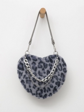 Dame Dacron Casual Leopard Chain Crossbody Bag Håndveske