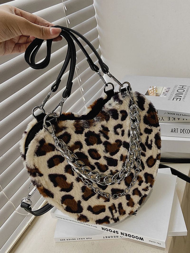 Dame Dacron Casual Leopard Chain Crossbody Bag Håndveske