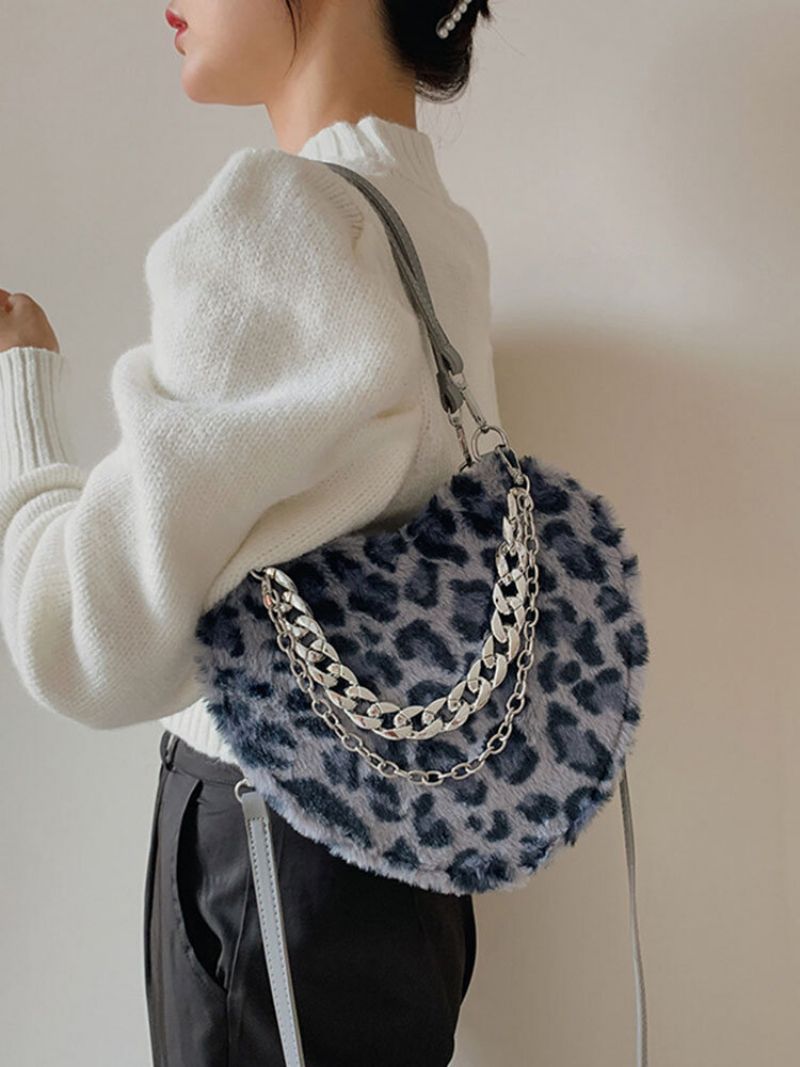 Dame Dacron Casual Leopard Chain Crossbody Bag Håndveske