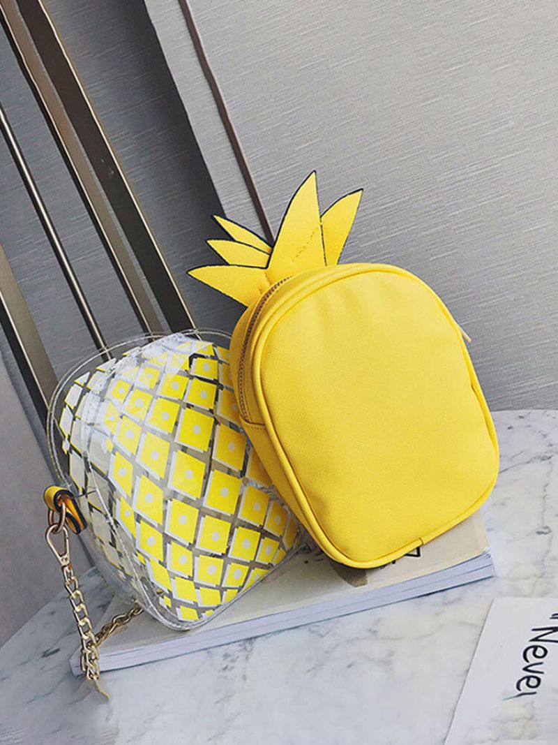 Dame Godteri Farge Transparent Ananas Bag Søt Søt Crossbody Vesker