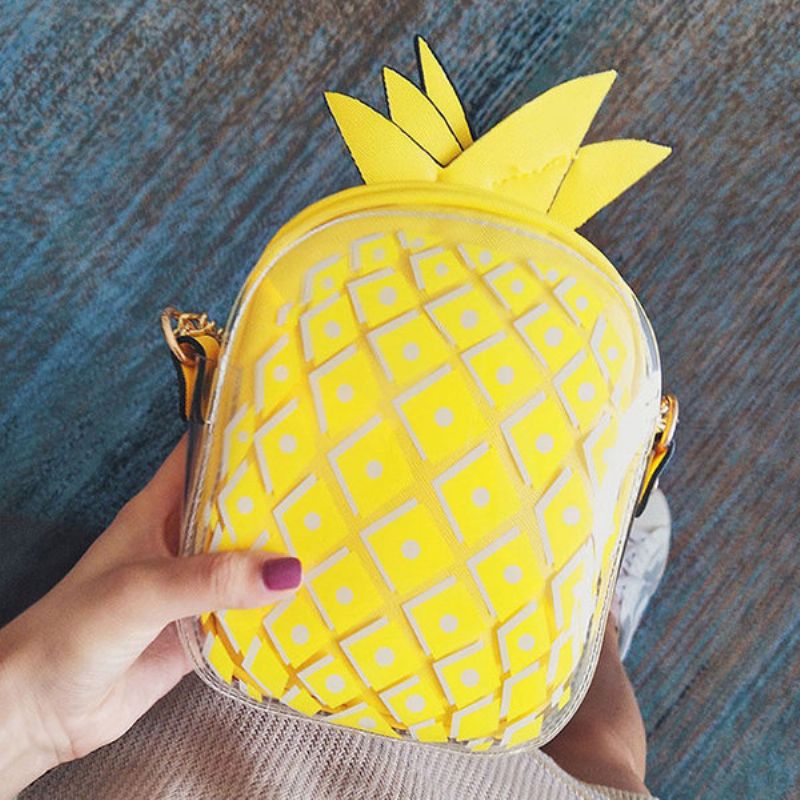 Dame Godteri Farge Transparent Ananas Bag Søt Søt Crossbody Vesker