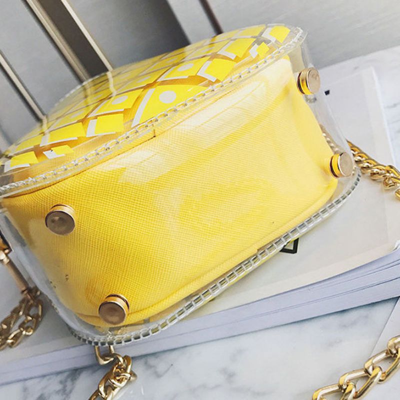 Dame Godteri Farge Transparent Ananas Bag Søt Søt Crossbody Vesker